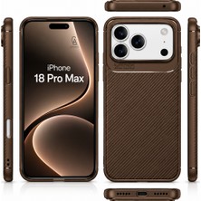 Wowacs Apple iPhone 18 Pro Max Uyumlu Kılıf Karbon Tasarım Kamera Korumalı Silikon Telefon Kılıfı Kapak