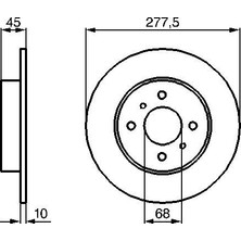 Bosch 0986479105 Arka Fren Diski (Dolu Tip) Nissan Primera 1,6l QG16DE P11 99-01 1,8l QG18DE P11 99-01 (278 Çap x 4 Bijon) - Adet Disk Fiyatıdır 4320699J04