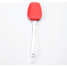 Esranın Dünyası Promosyonca Silikon Spatula, Mutfak Pişirme Aracı, Şeffaf Tutma Yeri (Kırmızı)