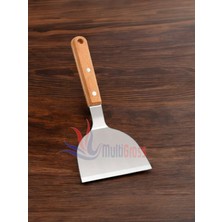 Esranın Dünyası Multiamo Ahşap Saplı Paslanmaz Çelik Spatula, Metalik