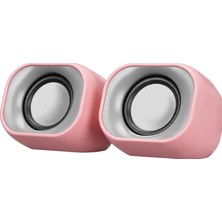 Happy Trend Hp DHS-2111 2.0 Mini Taşınabilir Multimedya Speaker Hoparlör (Pembe)