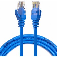 Happy Trend Kablosu (5 Metre) - 1000 Mbps'e Kadar Veri Aktarımı - Fabrikasyon RJ45 Konnektörlü - Mavi