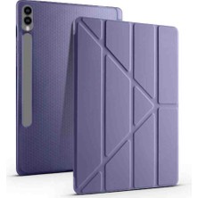 Galaxy Tab S10 Plus Kılıf Sionel Tri Folding Kalem Bölmeli Standlı Kılıf- Mor