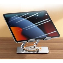 Happy Trend 360 Derece Dönebilir Laptop ve Tablet Standı – Paslanmaz Çelik, Ayarlanabilir Yükseklik, Katlanabilir Masaüstü Bilgisayar Standı, iPad ve MacBook Uyumlu Ergonomik Raf-Dizüstü Pc (Tablet Standı)