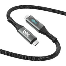 Happy Trend BXCC244 Usb4 Thunderbolt 4/3 Uyumlu Pd 240W 40GBPS 8k 60Hz Ultra Hd Dijital Ekran Göstergeli Şarj, Data ve Görüntü Kablosu 1 Metre
