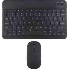 Happy Trend Bluetooth Klavye Mouse Seti Şarjlı (Türkçe Q Karakterli) Tüm Tablet ve Telefonlar ile Uyumlu Siyah