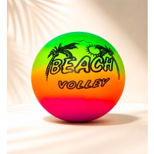 Muon Sports 1 Adet Çocuklar Için Evde Oynamalık Gökkuşağı Fosforlu Hediyelik Mini Plastik Beach Top - Futbol Oyun Topu - 100GR