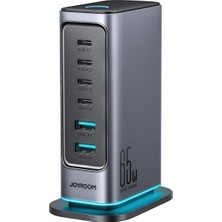 Happy Trend 65W Gan Çok Portlu Şarj Istasyonu, 4 Usb-A Portu, 2 Usb-C Portu, 1,5 M Kablo