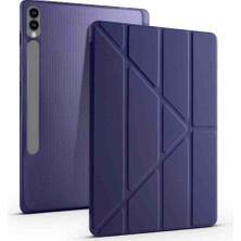 Sionel Galaxy Tab S10 Plus Kılıf Zore Tri Folding Kalem Bölmeli Standlı Kılıf- Lacivert