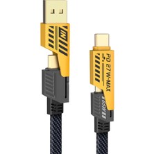 Happy Trend USB Şarj Kablosu: 1,5 M, Type C To Lightning Örgü Şarj Kablosu USB A/usb C 65W Tip C/27W Pd Her Cihaz ile Uyumlu Metal Başlıklı