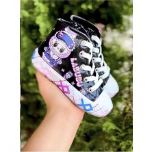NeSe Shoes Karakter Baskılı Kız Çocuk Spor Ayakkabısı Sneaker — Siyah