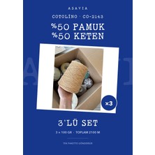 Lana Gatto Cotolino Örgü Ipi 3'lü Set 3 x 100 gr %50 Pamuk %50 Keten – CO-2143