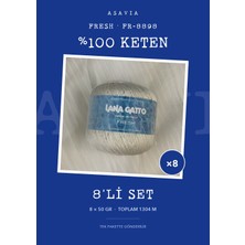 Lana Gatto Fresh Örgü Ipi 8'li Set 8 x 50 gr %100 Keten – FR-8898
