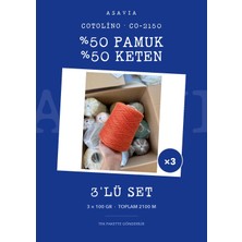 Lana Gatto Cotolino Örgü Ipi 3'lü Set 3 x 100 gr %50 Pamuk %50 Keten – CO-2150