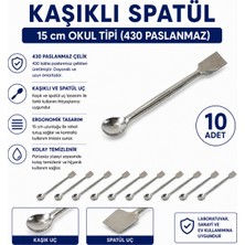 Labolist Kaşıklı Spatül 15 cm Okul Tipi (430 Paslanmaz) 10 Adet