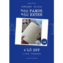 Lana Gatto Cotolino Örgü Ipi 4'lü Set 4 x 100 gr %50 Pamuk %50 Keten – CO-2141