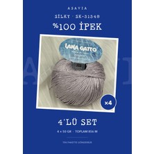 Lana Gatto Silky Örgü Ipi 4'lü Set 4 x 50 gr %100 Ipek – SK-31348