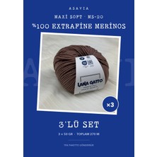 Lana Gatto Maxi Soft Örgü Ipi 3'lü Set 3 x 50 gr %100 Extrafine Merinos – Ms-20