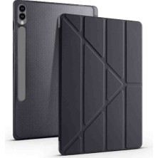 Galaxy Tab S10 Plus Kılıf Sionel Tri Folding Kalem Bölmeli Standlı Kılıf- Siyah