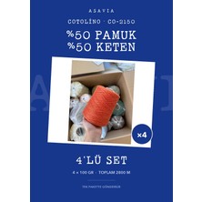 Lana Gatto Cotolino Örgü Ipi 4'lü Set 4 x 100 gr %50 Pamuk %50 Keten – CO-2150