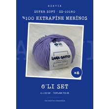 Lana Gatto Super Soft Örgü Ipi 6'lı Set 6 x 50 gr %100 Extrafine Merinos – SS-10180