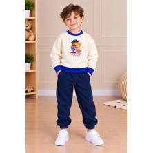 Unisex Çocuk Ayıcık Baskılı Üç Iplik Sweatshirt