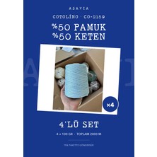Lana Gatto Cotolino Örgü Ipi 4'lü Set 4 x 100 gr %50 Pamuk %50 Keten – CO-2159