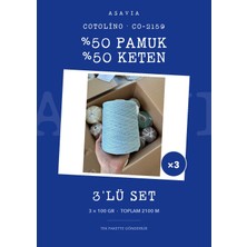 Lana Gatto Cotolino Örgü Ipi 3'lü Set 3 x 100 gr %50 Pamuk %50 Keten – CO-2159