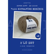 Lana Gatto Super Soft Örgü Ipi 3'lü Set 3 x 50 gr %100 Extrafine Merinos – SS-10046
