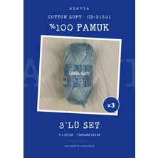 Lana Gatto Cotton Soft Örgü Ipi 3'lü Set 3 x 50 gr %100 Pamuk – CS-31331