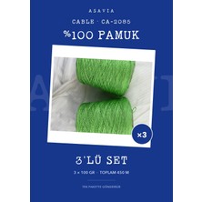 Lana Gatto Cable Örgü Ipi 3'lü Set 3 x 100 gr %100 Pamuk – CA-2085