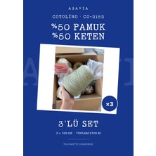 Lana Gatto Cotolino Örgü Ipi 3'lü Set 3 x 100 gr %50 Pamuk %50 Keten – CO-2152