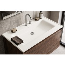 Güney Ankastre Aura 80 cm Beyaz Granit Banyo Lavabosu
