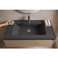 Güney Ankastre Zenit 65 cm Antrasit Granit Banyo Lavabosu