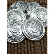 Zedhobi 8 Adet 15 Mm 1.5 Cm Büyük Boy Çelenk Model Gümüş Renk Trençkot Kaban Ve Blazer Ceket Düğmesi