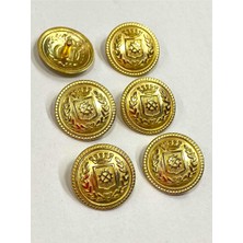 6 Adet 22 Mm (2.2 Cm) Çelenk Model Gold Renk Trençkot Ve Blazer Ceket Düğmesi