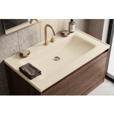 Güney Ankastre Aura 80 cm Krem Granit Banyo Lavabosu