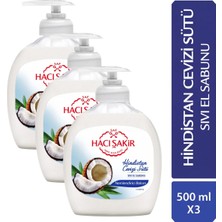 Hacı Şakir Hindistan Cevizi Sütü Sıvı El Sabunu 500ML (3 Adet)