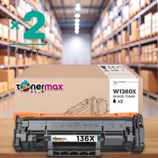 tonermax Hp Laserjet Mfp M236SDN Muadil Toner Çipli W1360X 2'li 2.600 Sayfa