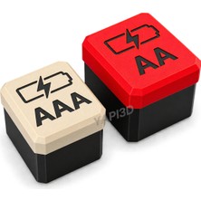 Yapı3D YAPI3D Aa Aaa Pil Saklama Kutusu Ikili Set Pil Düzenleyici Organizer Şarjlı ve Standart Piller