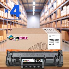 tonermax Hp Laserjet Mfp M236DW Muadil Toner Çipli W1360X 4'lü 2.600 Sayfa