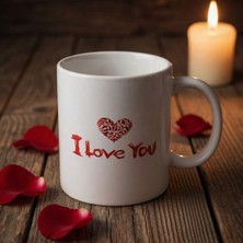 Hediye Fikri Kişiye Özel I Love You Baskılı Bardak
