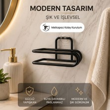 Anza Home Sticker Yapışkanlı Siyah Açık Tuvalet Kağıtlığı Wc Kağıtlık Tutucu