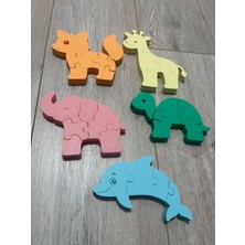 PicStory 5’li 3D Hayvan Puzzle Seti, Çocuklar İçin Eğitici Yapboz