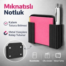 Justone Buzdolabı Magnet Notluk Organizer – Not Kağıdı ve Kalem Tutucu Mutfak Düzenleyici