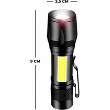 Mey İthalat Mey Ithalat® El Feneri Uzun Menzilli USB Şarj Edilebilir Kamp Lambası
