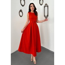 End Black Koral Halter Yaka Kloş Elbise