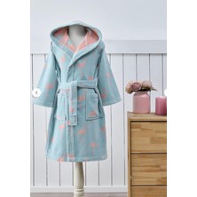 Özdilek Junior Flamingo Kapüşonlu Kadife Çocuk Bornozu 5/6 Yaş