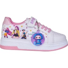 NeSe Shoes K-Pop Kız Çocuk Spor Ayakkabısı, Sneaker — Beyaz-Pembe