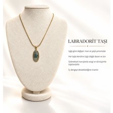 Solare Accessories Labradorit Doğal Taş Çelik Zincir Kolye